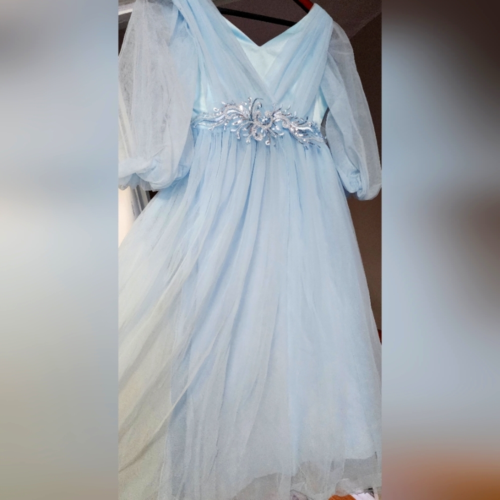 Elegant Baby Blue Kids Dress